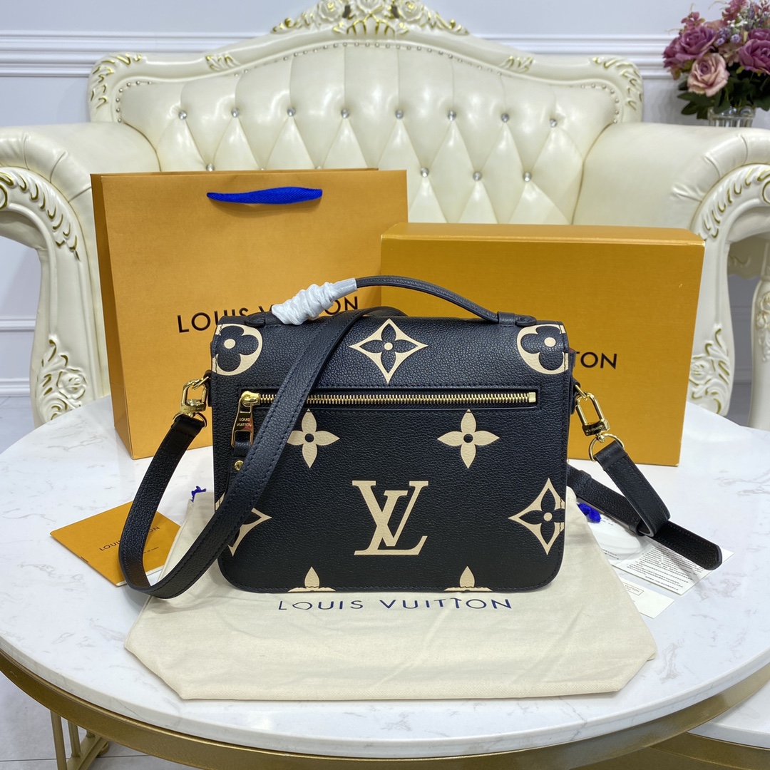 Louis Vuitton POCHETTE METIS Handbag Monogram Empreinte M45773 Black/Beige